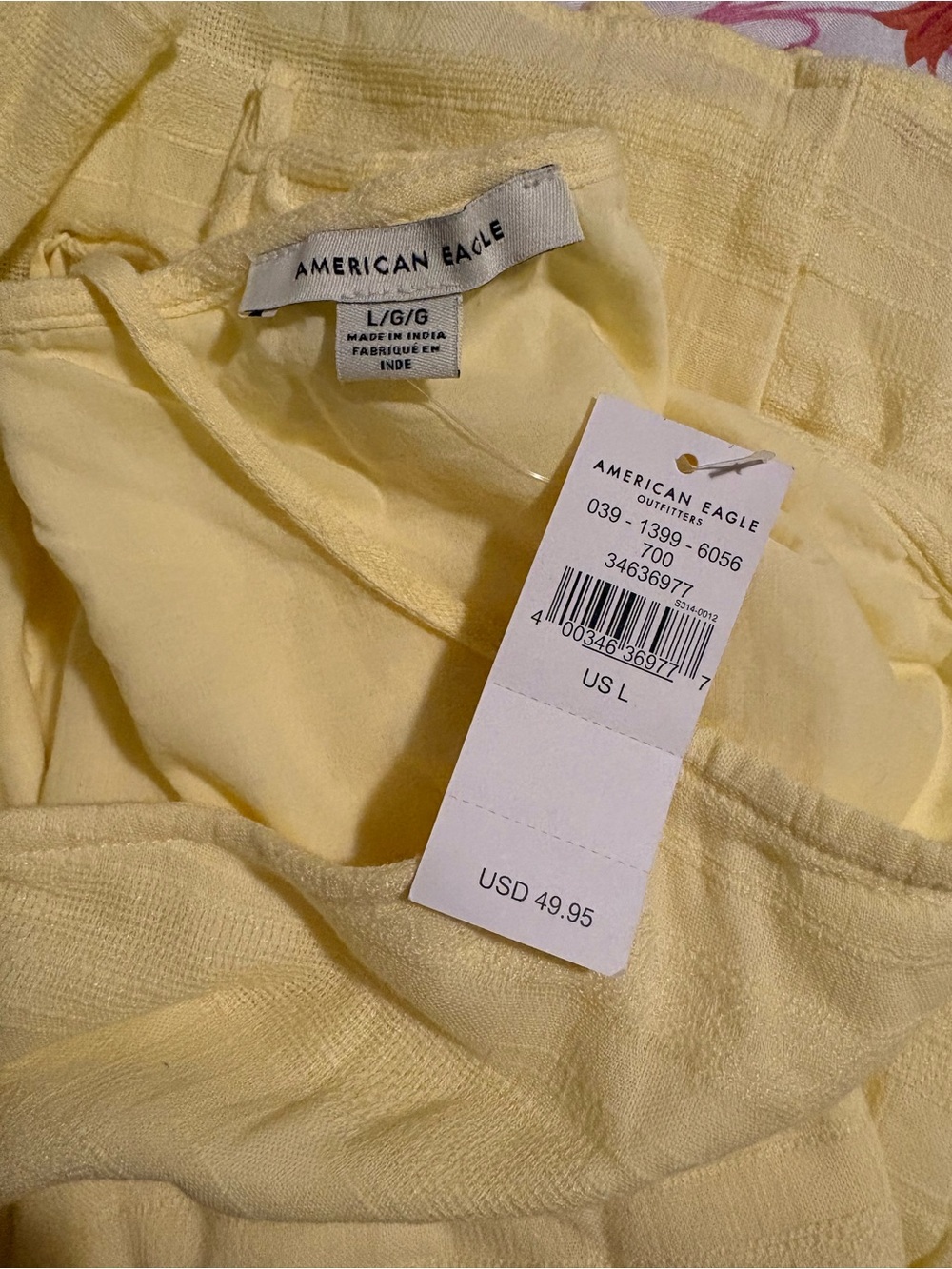 American Eagle Outfitters Pale Yellow Mini Dress